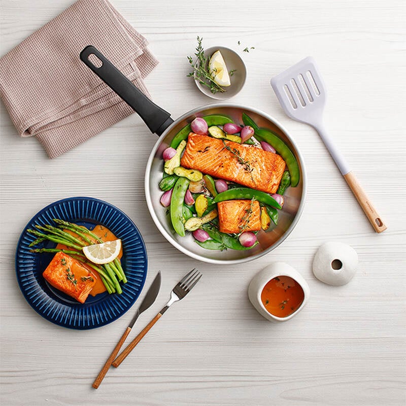 Nồi, Chảo Inox LocknLock Daily STS PPW thân bằng thép không gỉ 304, kèm nắp kính trong suốt, tay cầm chịu nhiệt image number null